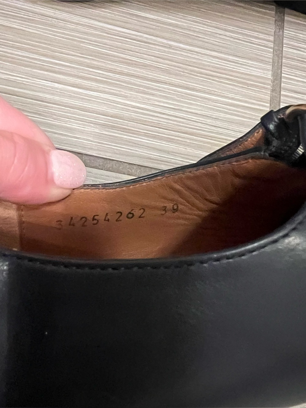 Heyraud navy black leather patent color block flats loafers - Picture 5 of 7